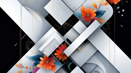 A luxurious wedding invitation card design with intricate floral patterns, gold foil accents, and elegant script typography.