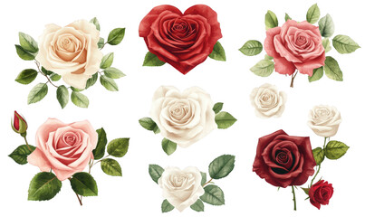 Fototapeta premium Spring, green leaves and blooming pink roses