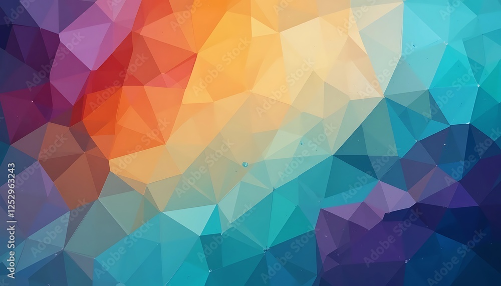 Aufkleber abstract polygonal background with vibrant color gradient and modern geometric design