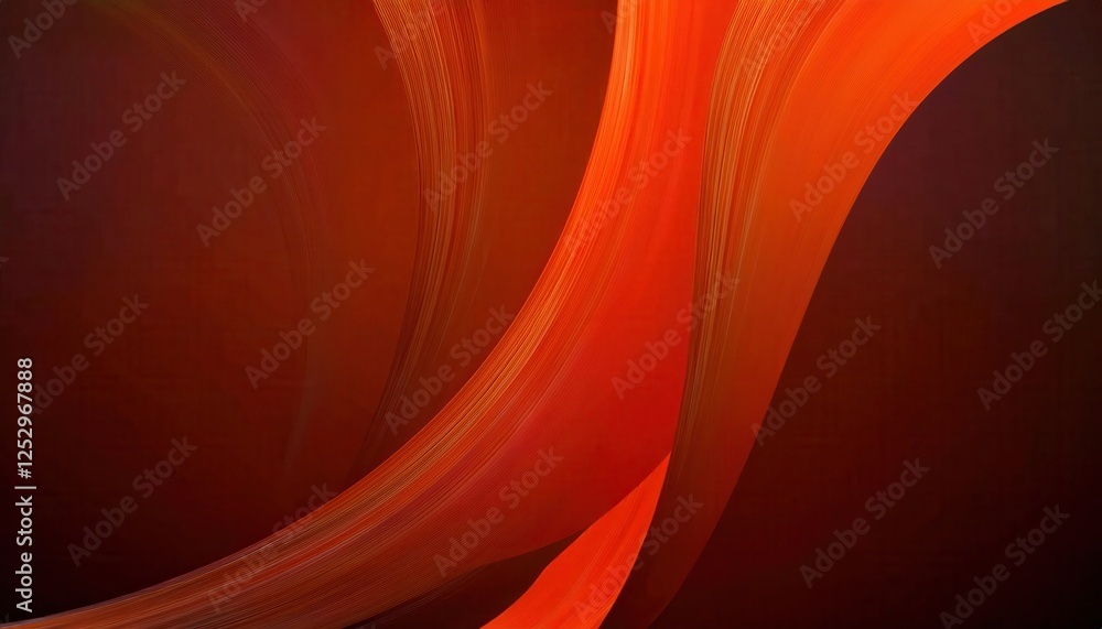 Poster abstract red fabric texture with layered curves in dynamic motion, minimalist background for graphic design and presentation