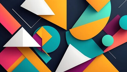 Abstract Background with Geometric Shapes and Modern Bold Colors