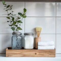Creative Mason Jars Holding Bathroom Essentials