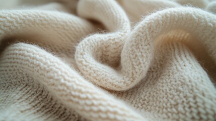 Soft Creamy Knitted Fabric Textured Background for Cozy Designs
