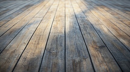 Close-up View of Weathered Wooden Floorboards with Natural Texture