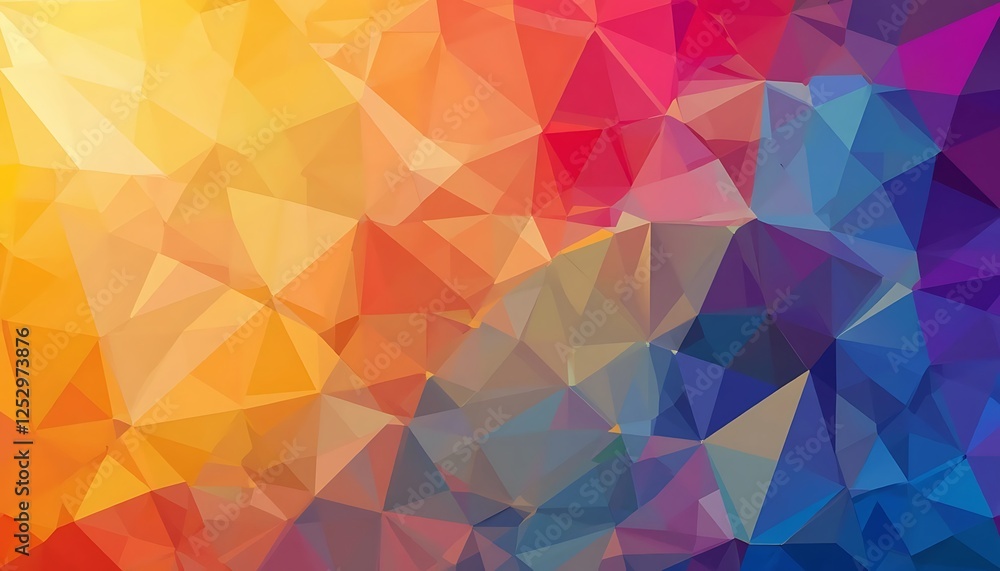 Poster geometric triangle background with colorful abstract design in yellows blues pinks