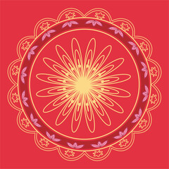 Flower illustration, can be use in chinese ornament or indian ornament