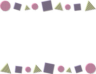 レトロポップなメンフィス柄の背景フレームイラスト