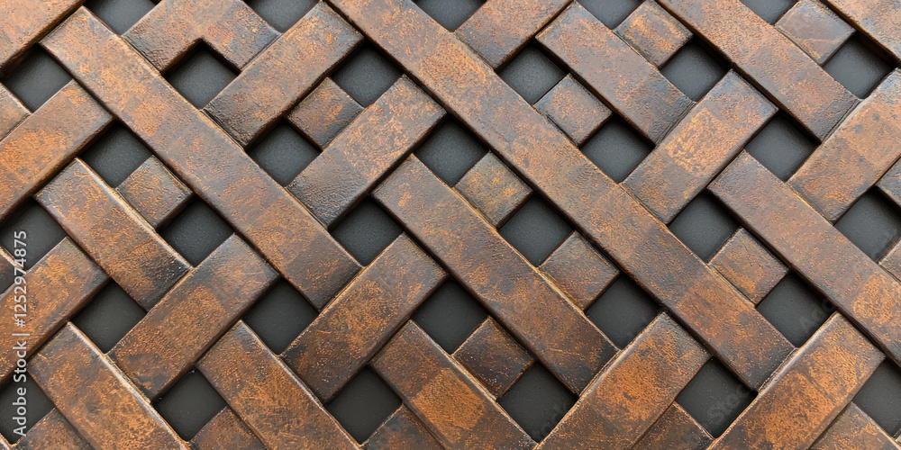 Poster woven texture of brown and black materials creating unique pattern