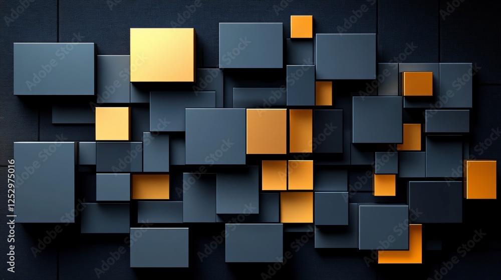 Poster sophisticated abstract composition gradient transitioning from dark grey to warm gold
