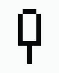 black and white ice cream pixel art icon vector illustration.