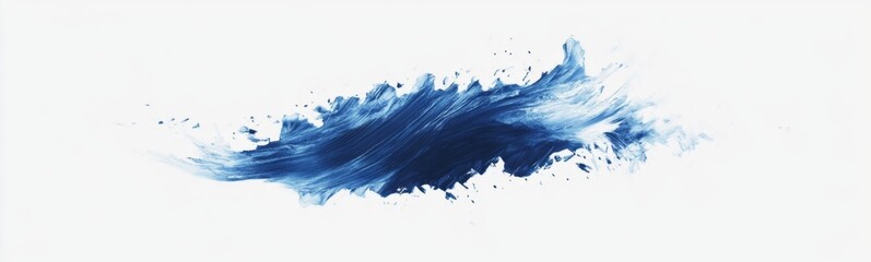 Abstract Blue Paint Splash on White Background