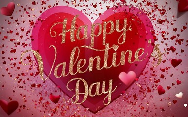 Happy Valentines Day typography vector illustration. Romantic Template design for celebrating valentine's Day on 14 February. Wallpaper, flyer, poster, sticker, banner, card.