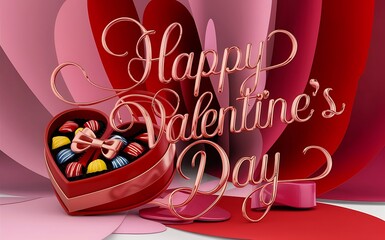 Happy Valentines Day typography vector illustration. Romantic Template design for celebrating valentine's Day on 14 February. Wallpaper, flyer, poster, sticker, banner, card.