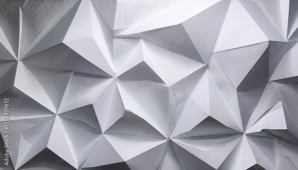 Fototapete geometric 3d folded wall texture with abstract polygonal patterns for modern interior or digital bac