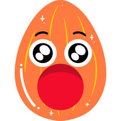 Almond Surprised Face Cartoon