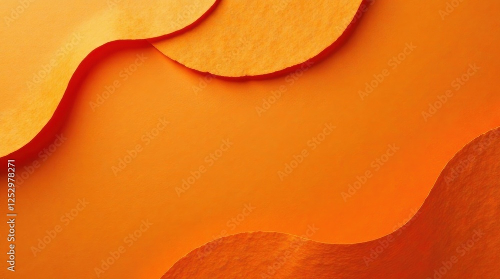 Poster abstract orange paper waves a textured background for design projects
