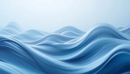 Abstract Flowing Blue Wave Background with Smooth Lines and Curves