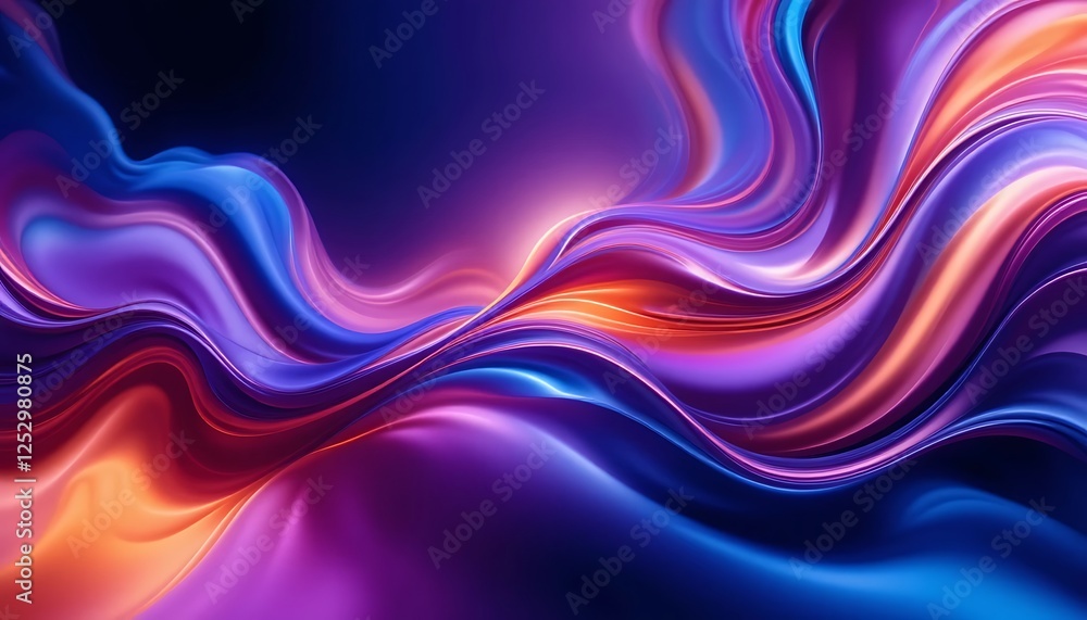Aufkleber abstract flowing gradient waves with smooth lines and vibrant colors