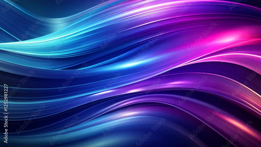 Aufkleber vibrant flowing waves of color capture the essence of modern digital art in an energetic display of 