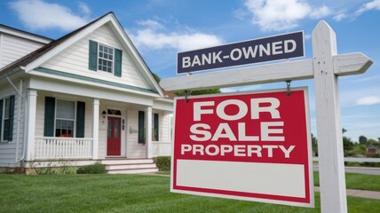 For sale sign indicating bank-owned property