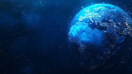 Digital Earth with Glowing Network Connections