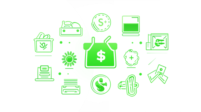 Financial Business Concepts Investment Banking and E commerce Icons