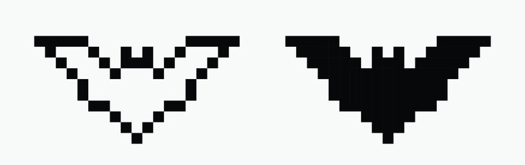 bat pixel art icon vector illustration.