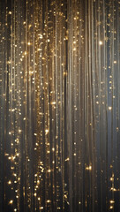A backdrop featuring glittering vintage lights blurred in silver and light gold tones.