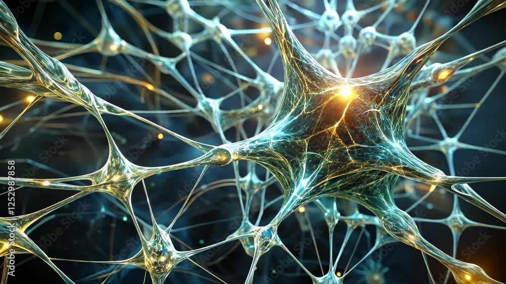 Poster exploring the intricate world of neural connections in a stunning digital representation. generative