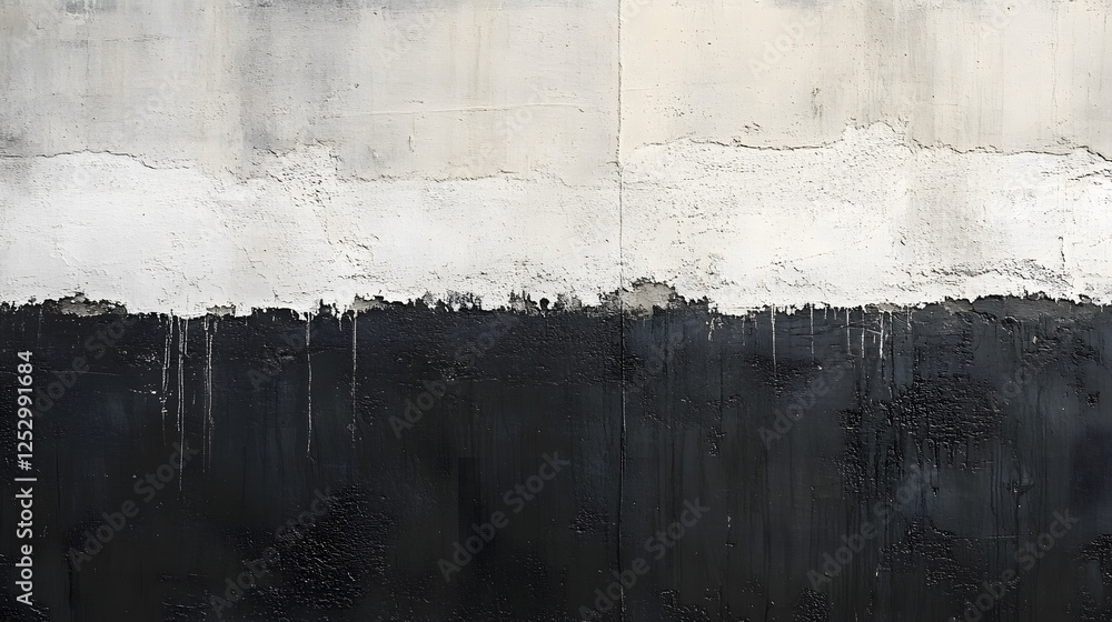 Poster a textured wall featuring a gradient of white to dark gray, showcasing paint drips and an abstract a