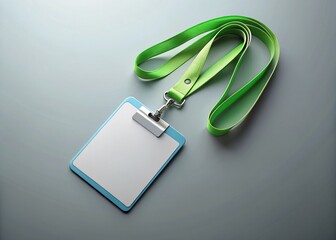 Blank Name Tag with Lanyard Mockup