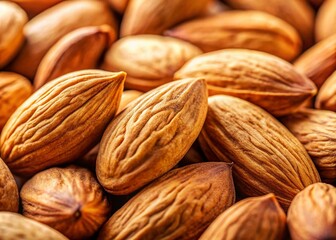 Fresh Almonds in Shell, Close-up Shot with Copy Space - High-Resolution Stock Photo