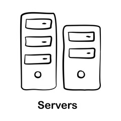 Servers Icon – Data Storage and IT Network Infrastructure