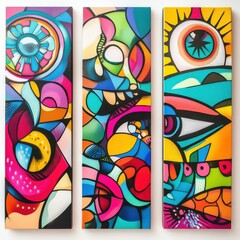 Vibrant Urban Street Art Panels