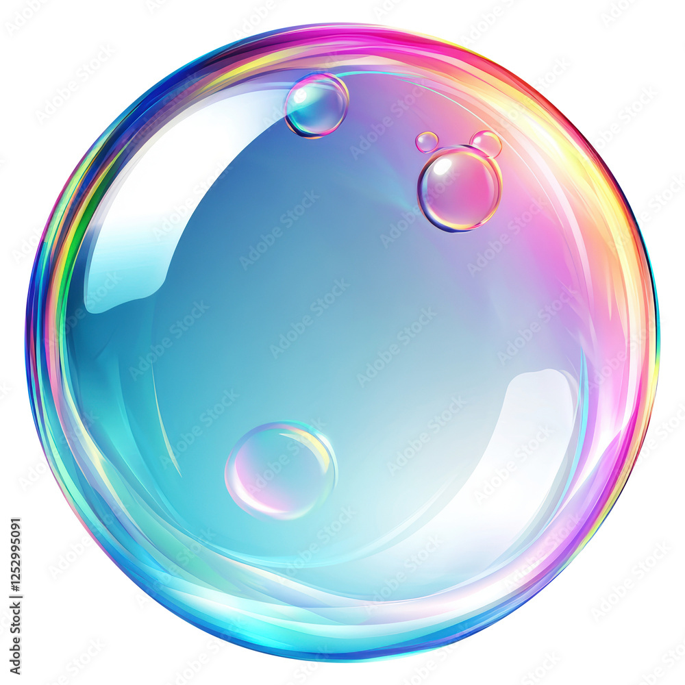 Poster a colorful bubble with three different colored circles inside