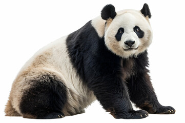 Panda Portrait Against White Background