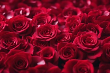 Obraz premium Stunning Beautiful Red Rose Petals, Creating a Soft and Elegant Petals Background, Generative AI