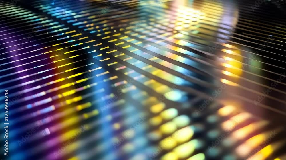 Poster luminous reflections dance across vibrant surfaces in a captivating display of color and light. gene
