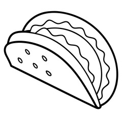 Stylized Taco Outline Design for Prints