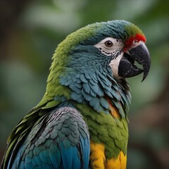 Fototapeta premium A parrot looking over its shoulder, as if posing for a professional photoshoot.
