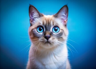 Obraz premium Funny Blue-Eyed Cat Posing in Studio - High-Resolution Stock Photo