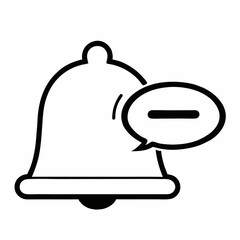 Fototapeta premium Bell and chat bubble icon Outline and chat bubble vector illustration (2)