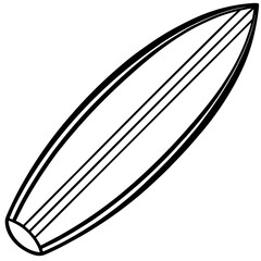 Abstract Surfboard Line Art Design