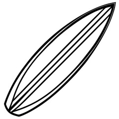Abstract Surfboard Line Art Design