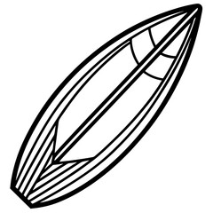 Abstract Surfboard Line Art Design