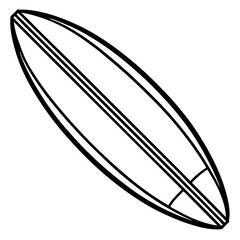 Abstract Surfboard Line Art Design