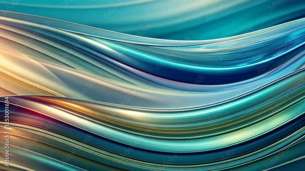 Aufkleber flowing waves of color and light create an enchanting visual experience at sunset along the tranquil