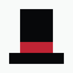 magician's top hat pixel art icon vector illustration.