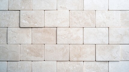 Obraz premium Realistic photography of a white wall featuring a pattern of small squares and tile effect design