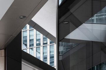 Modern building with angular reflections in London, United Kingdom.